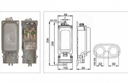 Соединительные коробки EKM-1281-1R-4X35-2PG-C2